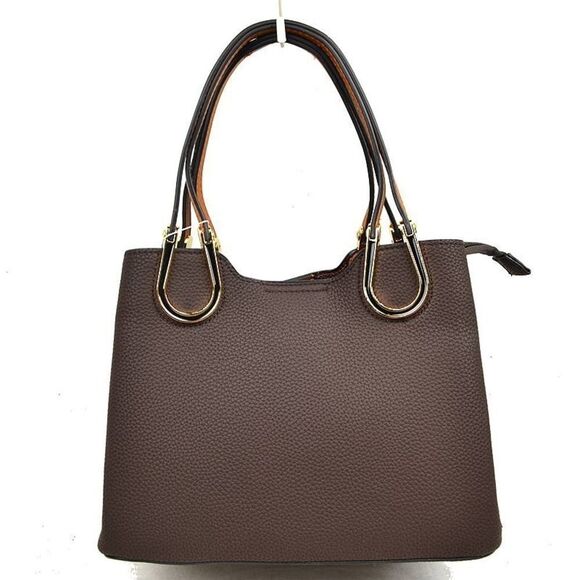 Pebble Textured & Horse Shoe Detail Tote - Picture 1 of 5